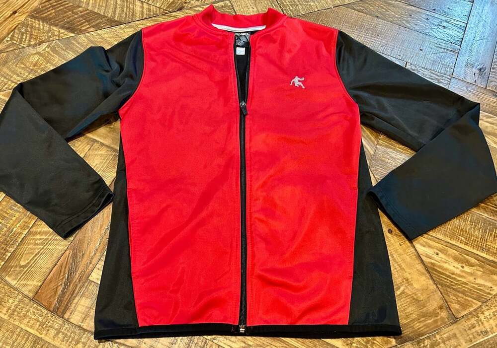 And1 Basketball Jacket Size XL 14/16 Red Black Full Zip Track